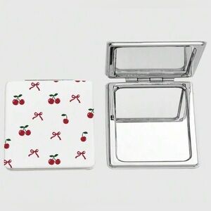 NWOT Cherry & Bow Print Square Compact Mirror